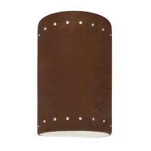 Justice Design Group CER-0990W-RRST - Small Cylinder w/ Perfs - Closed Top (Outdoor)