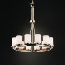 Justice Design Group FAB-8763-10-WHTE-NCKL - Dakota 12-Light Ring Chandelier (Tall)