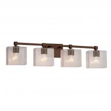 Justice Design Group FSN-8424-55-SEED-DBRZ - Tetra 4-Light Bath Bar