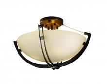 Justice Design Group FSN-9711-35-OPAL-DBRZ-LED-3000 - 18" Semi-Flush Bowl w/ Crossbar