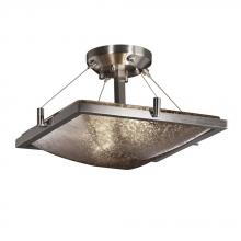 Justice Design Group FSN-9780-25-DROP-NCKL-LED-2000 - 14" Square Semi-Flush Bowl w/ Ring