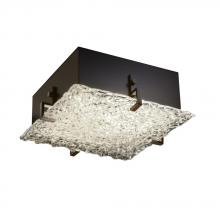 Justice Design Group GLA-5557-LACE-DBRZ-LED-3000 - Clips 16" Square Flush-Mount