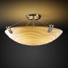 Justice Design Group PNA-9611-35-WAVE-NCKL-LED3-3000 - 18" LED Semi-Flush Bowl w/ U-Clips