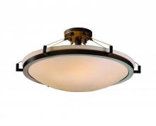 Justice Design Group PNA-9682-35-SMTH-DBRZ-LED-5000 - 24" Round Semi-Flush Bowl w/ Ring