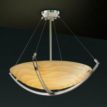 Justice Design Group PNA-9721-35-WAVE-NCKL-LED-3000 - 18" Pendant Bowl w/ Crossbar