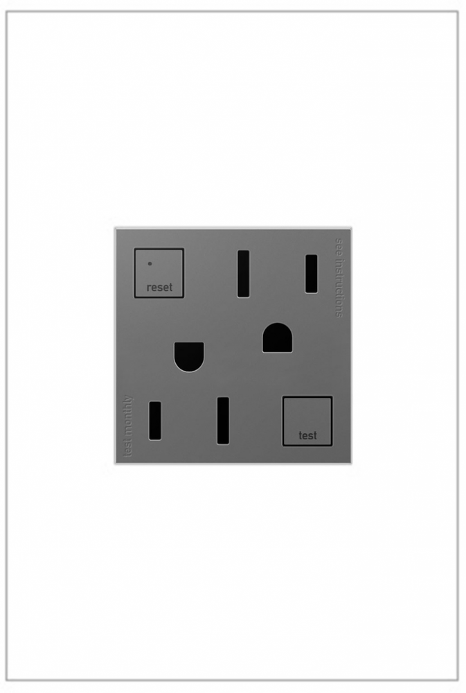 adorne? 15A Tamper-Resistant Self-Test GFCI Outlet, Magnesium