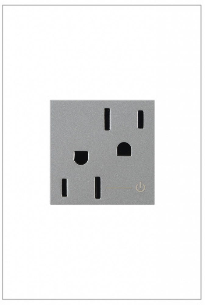 adorne? 15A Tamper-Resistant Half-Controlled Outlet, Magnesium