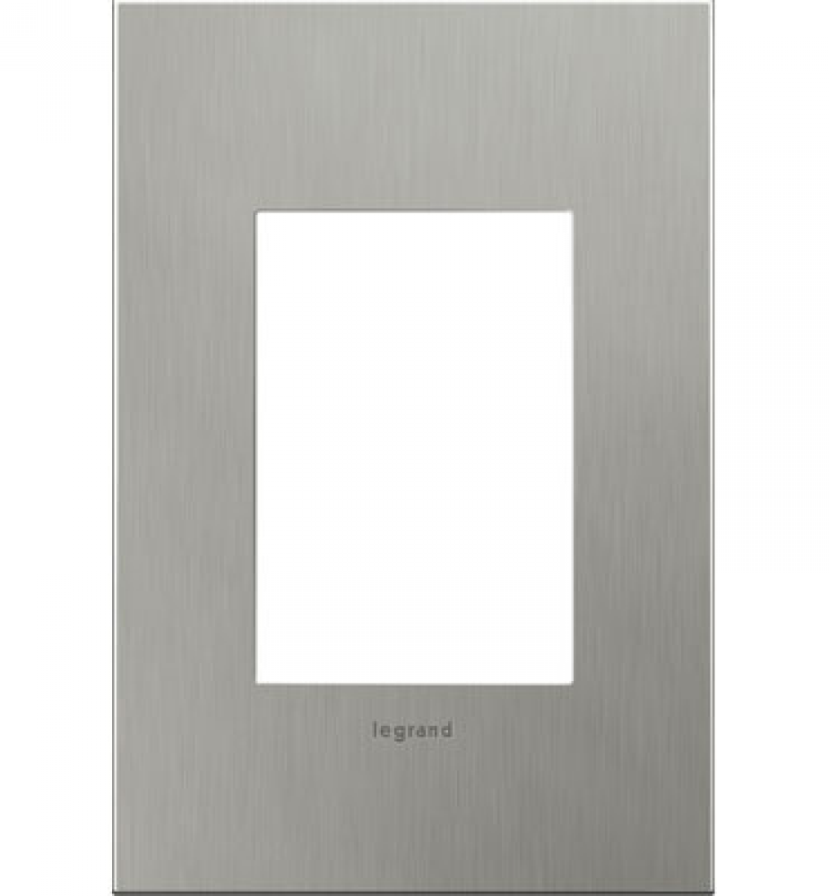 Adorne® Brushed Stainless Steel One-Gang-Plus Screwless Wall Plate