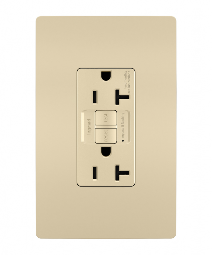 radiant? Spec Grade 20A Tamper Resistant Self Test GFCI Receptacle, Ivory