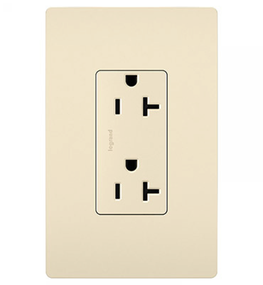 radiant? Spec Grade 20A Tamper-Resistant Receptacle, Light Almond