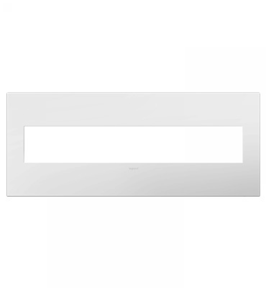 Adorne® Gloss White-on-White Six-Gang Screwless Wall Plate with Microban®