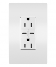 Legrand R26USBCCWCCV6 - radiant? 15A Tamper-Resistant USB Type C/C Outlet, White