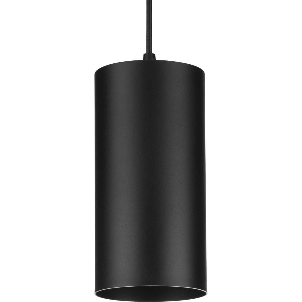 6" Black Outdoor Aluminum Cylinder Cord-Mount Hanging Light