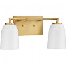 Progress P300504-191 - Spenser Collection Two-Light Brushed Gold Industrial Vanity Light