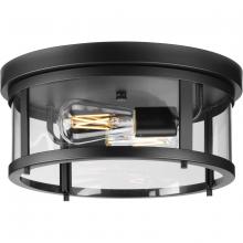 Progress P550021-31M - Gunther Two-Light Matte Black Modern Farmhouse Flush Mount Light