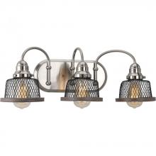 Progress P300044-009 - Tilley Collection Three-Light Brushed Nickel Coastal Bath Vanity Light