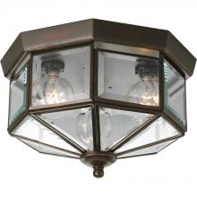 Progress P5788-20 - Three-Light Beveled Glass 9-3/4" Close-to-Ceiling