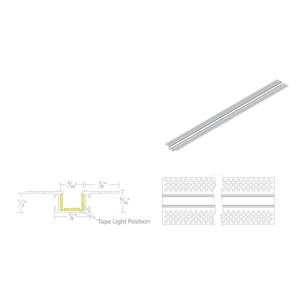 InvisiLED® 8ft Recessed Mounted Mud-In Channel