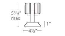 WAC US R4RD1L-FTWA-CB - Volta 4.5" Round Shallow Regressed Invisible Trim with LED Light Engine