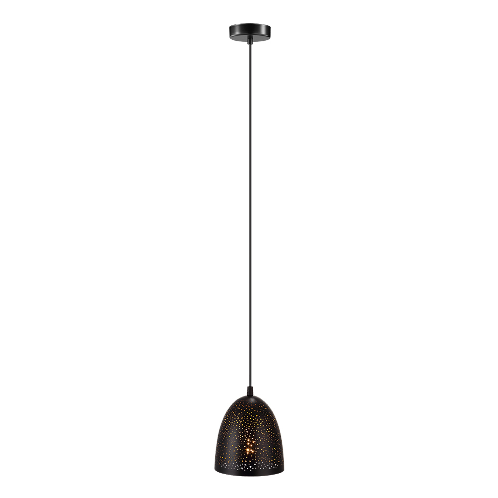 1 LT Mini Pendant w/ Matte Black Finish & Matte Black w/ Gold Interior Metal Shades