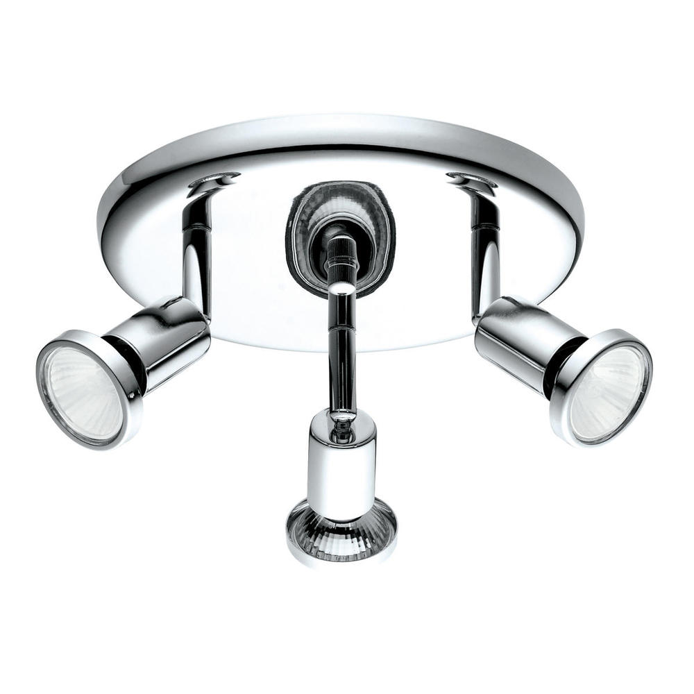 3x50W Round Ceiling Track Light w/ Chrome Finish