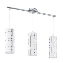 Eglo 92563A - 3x60W Multi Light Pendant With Chrome Finish & White Décor Glass