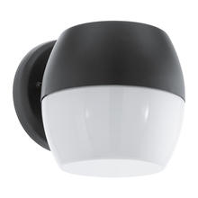 Eglo 95981A - 1x11W Integrated LED Outdoor Wall Light w/ Black Finish & Satin Glass