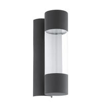 Eglo 96014A - 2x3.7W LED Outdoor Wall Light w/ Anthricite Finish & Clear Plastic Cover