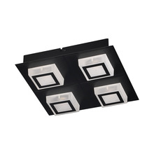 Eglo 99364A - Masiano -  4-Light Black Integrated LED Ceiling/Wall Light with White Shades