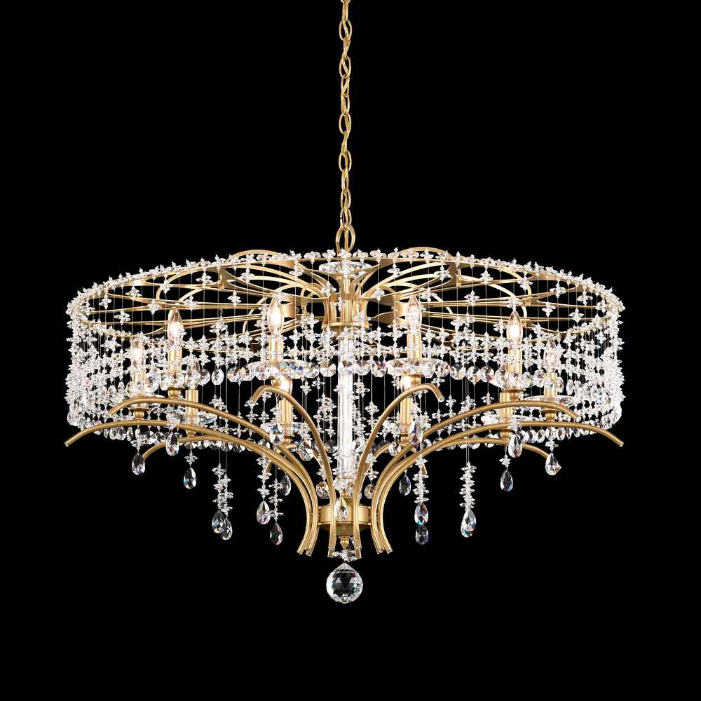 Bella Rose 10 Light 120V Chandelier in White with Radiance Crystal