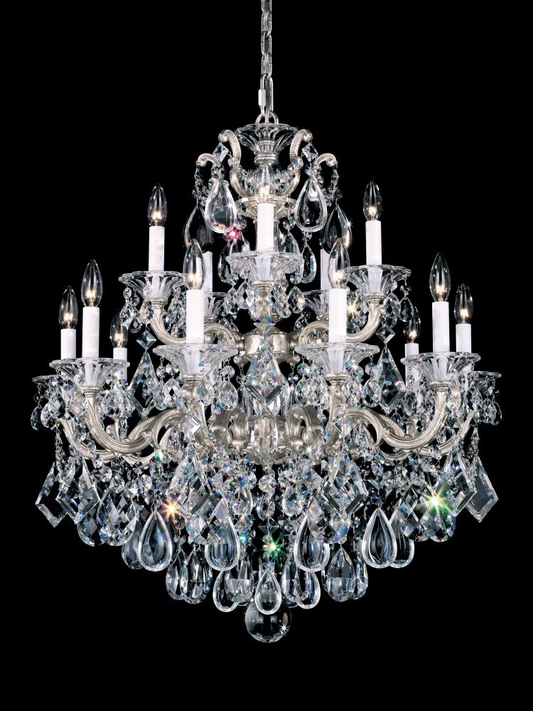 La Scala 15 Light 120V Chandelier in Heirloom Bronze with Clear Crystals from Swarovski