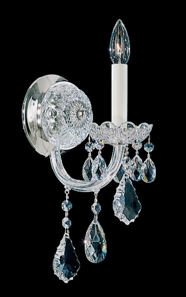 Olde World 1 Light 120V Wall Sconce in Polished Silver with Heritage Handcut Crystal