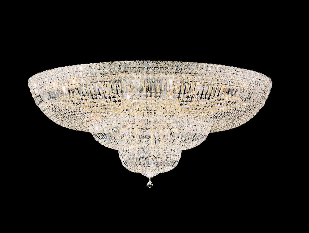 Petit Crystal Deluxe 36 Light 120V Semi-Flush Mount in Polished Silver with Optic Crystal