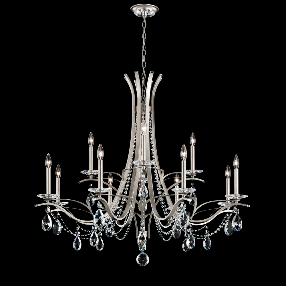 Vesca 12 Light 120V Chandelier in Ferro Black with Clear Heritage Handcut Crystal