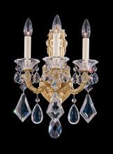 Schonbek 1870 5071-48S - La Scala 3 Light 120V Wall Sconce in Antique Silver with Clear Crystals from Swarovski