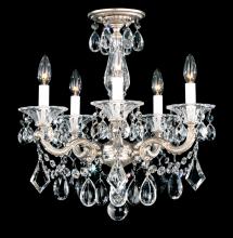 Schonbek 1870 5345-48 - La Scala 5 Light 120V Semi-Flush Mount in Antique Silver with Heritage Handcut Crystal