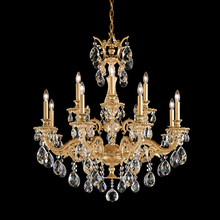 Schonbek 1870 5682-22H - Milano 12 Light 120V Chandelier in Heirloom Gold with Heritage Handcut Crystal