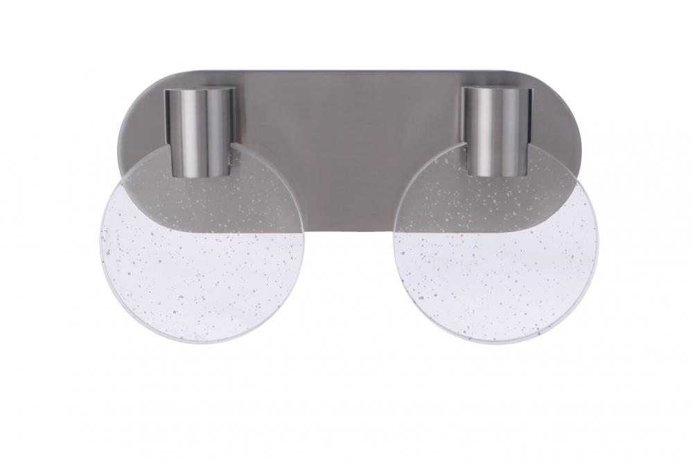 Glisten 2 Light LED Vanity in Brushed Polished Nickel