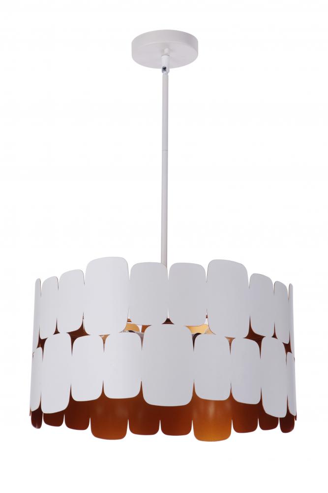 Sabrina 4 Light Pendant in Matte White/Gold Luster