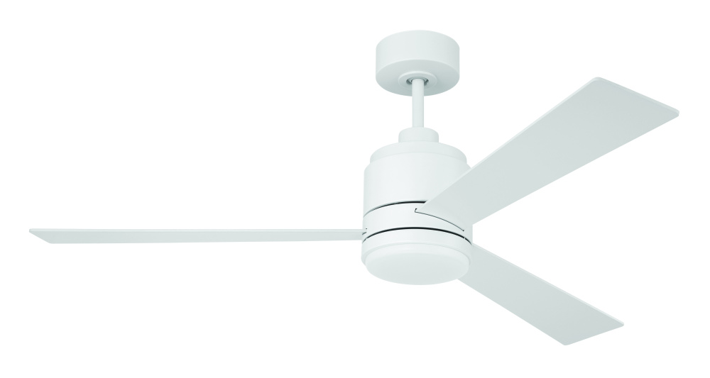 McCoy 52" 3-Blade Celling Fan in White w/ White Blades; Light Kit Included (optional)