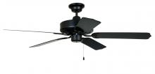 Craftmade END52MBK5P - Enduro Plastic 52" 5-Blade Ceiling Fan in Matte Black w/ Matte Black Blades