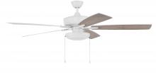 Craftmade S119W5-60WWOK - Super Pro 119 60" 5-Blade Ceiling Fan in White w/ White/Washed Oak Blades