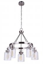 Craftmade 53625-BNK - Foxwood 5 Light Chandelier in Brushed Polished Nickel