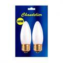 60-Watt Incandescent Torpedo B10 Chandelier Bulb, Medium Base, Clear, 2-Pack