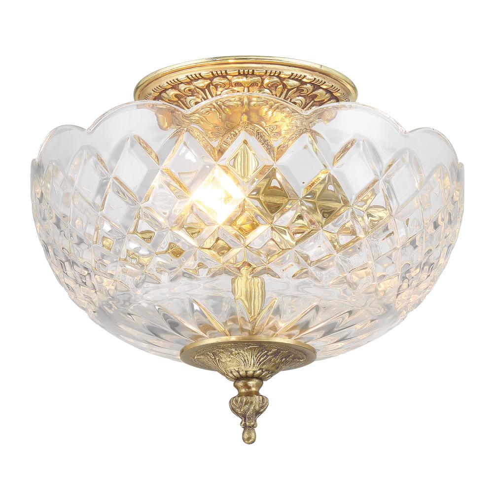 Milton 2 Light Olde Brass Semi Flush Mount