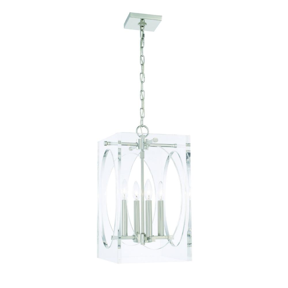 Drake 4 Light Polished Nickel Lantern Chandelier