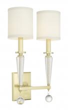 Crystorama 8102-AG - Paxton 2 Light Aged Brass Sconce