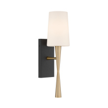 Crystorama TRE-221-OP-AG-BF - Trenton 5'' Aged Brass + Black Forged Sconce