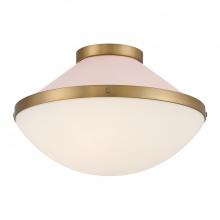 Crystorama XAN-8002-VG-BH - Xander 2 Light Vibrant Gold + Blush Flush Mount