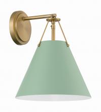 Crystorama XAV-B8311-VG-GR - Xavier 1 Light Vibrant Gold + Green Sconce